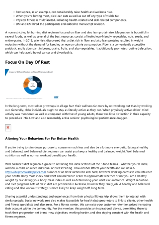 Changing Your Behaviors For Better Health