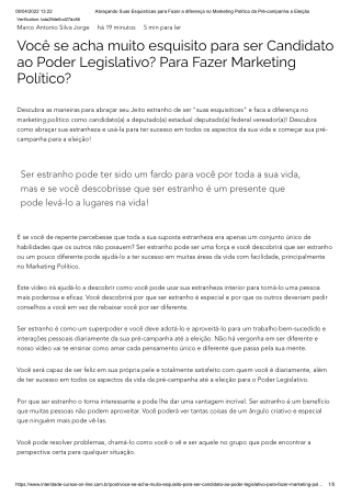 Abraçando Suas Esquisitices para Fazer a diferença no Marketing Político da Pré-campanha a Eleição