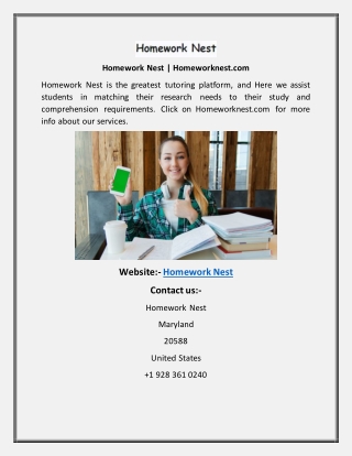 Homework Nest  Homeworknest