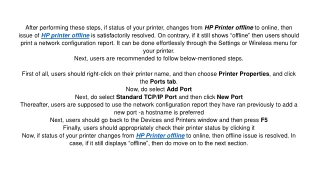 hp printer offline offline