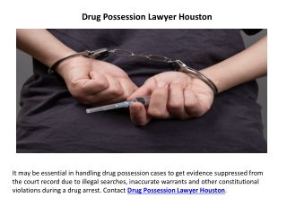 Drug Possession Lawyer Houston