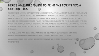 A detailed guide to print w2 form in QuickBooks