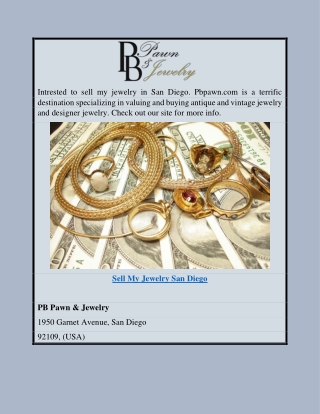 Sell My Jewelry San Diego | Pbpawn.com