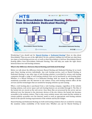 How Is DirectAdmin Shared Hosting Different from DirectAdmin Dedicated Hosting