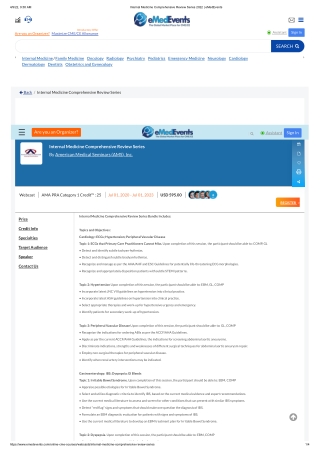 Internal Medicine Comprehensive Review Series 2022 _ eMedEvents