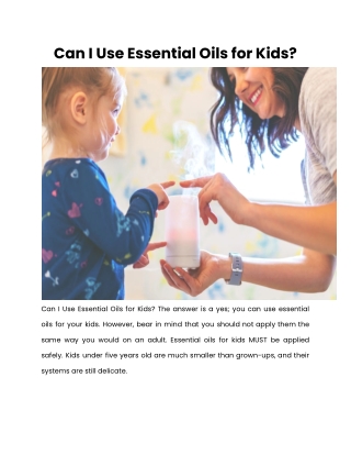 Can I Use Essential Oils for Kids