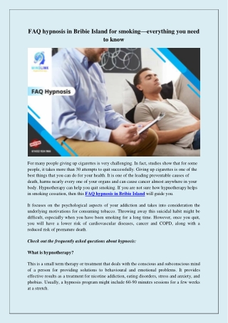 FAQ hypnosis in Bribie Island for smoking—everything you need to know