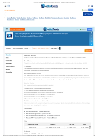 21st Century Insights for Thyroid Disease Changing Diagnosis and Treatment Paradigms _ eMedEvents