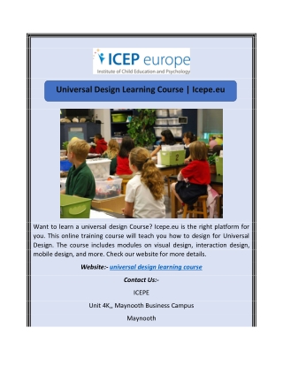 Universal Design Learning Course | Icepe.eu