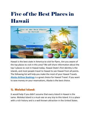 Five of the Best Places in Hawaii