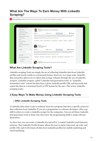 What Are The Ways To Earn Money With LinkedIn Scraping