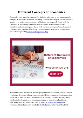 Different Concepts of Economics