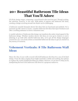 20  Beautiful Bathroom Tile Ideas That You’ll Adore
