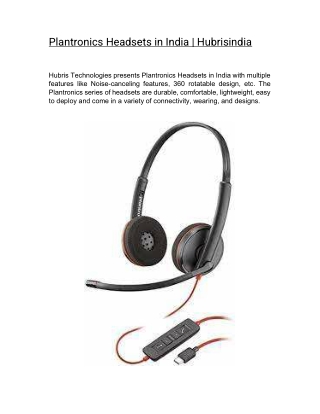 Plantronics Headsets in India  | Hubrisindia