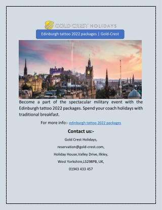 Edinburgh tattoo 2022 packages | Gold-Crest