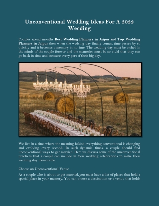 Unconventional Wedding Ideas For A 2022 Wedding