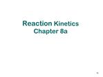 Reaction Kinetics Chapter 8a