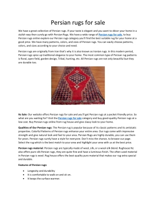 Persian rugs for sale