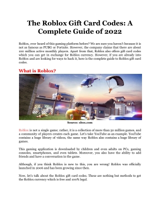 The Roblox Gift Card Codes_ A Complete Guide of 2022