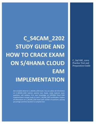 C_S4CAM_2202 Study Guide and How to Crack Exam on S4HANA Cloud EAM Implementation