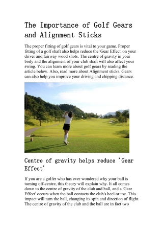 The Importance of Golf Gears and Alignment Sticks
