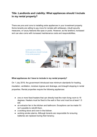Landlords and Liability_ What appliances should I include in my rental property