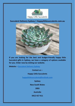 Succulent Delivery Sydney | Happylittlesucculents.com.au