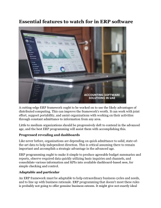 Essential features to watch for in ERP software