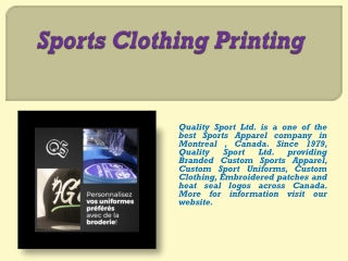 Sports Clothing Printing