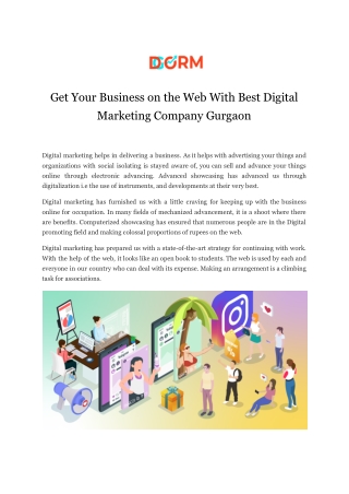 Get Your Business on the Web With Best Digital Marketing Company Gurgaon