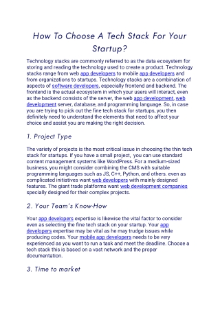 How To Choose A Tech Stack For Your Startup (1)