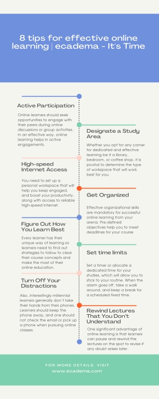 8 tips for effective online learning | ecadema - It's Time