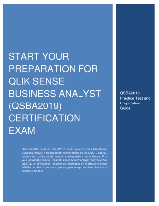 Start Your Preparation for Qlik Sense Business Analyst (QSBA2019) Certification Exam