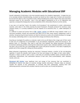Managing Academic Modules with Educational ERP