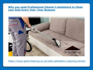 Why you need Cleaner’s Assistance to Clean your Sofa Every Year