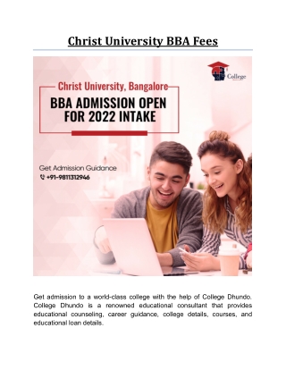 Christ University BBA Fees