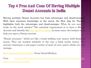 Top 4 Pros And Cons of Having Multiple Demat Accounts in India