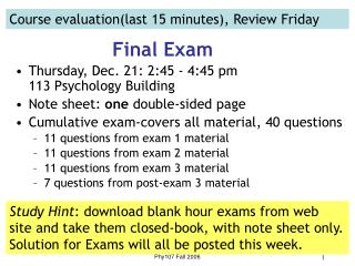 Final Exam