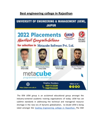 Best engineering college in rajasthan