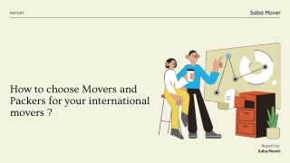How to choose Movers and Packers for your international movers ?
