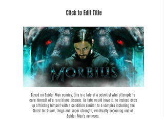 Watch Next Marvel Movie - Morbius in Cinemas