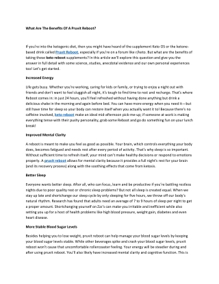 What Are The Benefits Of A Pruvit Reboot?