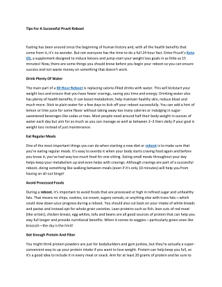 Tips For A Successful Pruvit Reboot