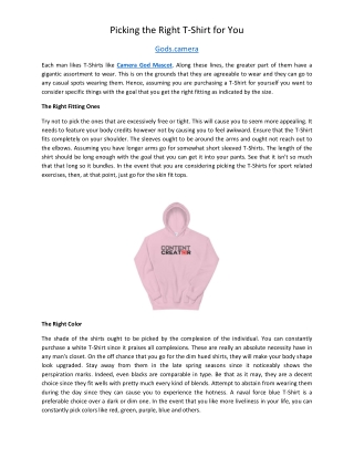 Picking the Right T-Shirt for You
