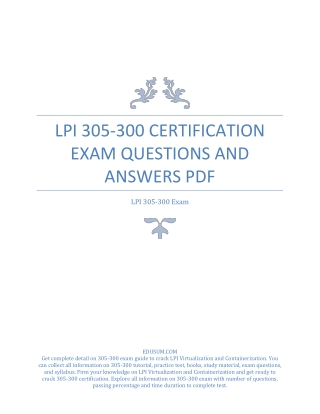 LPI 305-300 Certification Exam Questions and Answers PDF