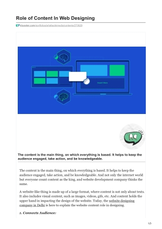 Role of Content In Web Designing