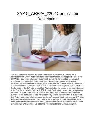 SAP C_ARP2P_2202 Certification Description