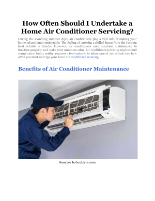 How Often Should I Undertake a Home Air Conditioner Servicing_