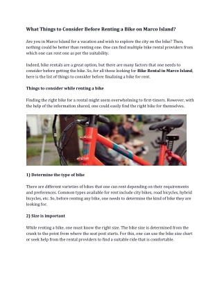 Rad E Bike Rentals Island - Marco Fun Rental