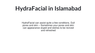 Hydrafacial in Islamabad
